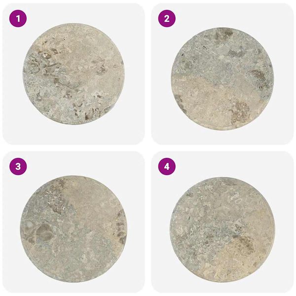 vidaXL Piano per Tavolo Grigio &Oslash;50x2,5 cm in Marmo