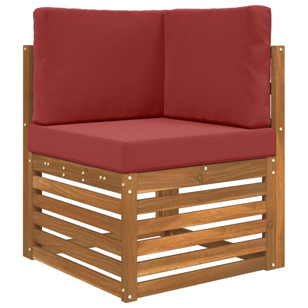 vidaXL Cuscino per divano da esterno 3 pcs Rosso vino Poliestere