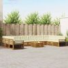 vidaXL Set divani 11 pcs Naturale e Crema Legno di Acacia Massello