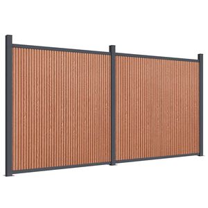 vidaXL Pannello di Recinzione Marrone 353x186 cm in WPC