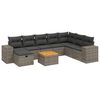 vidaXL Set Divano da Giardino 9 pz con Cuscini Grigio in Polyrattan
