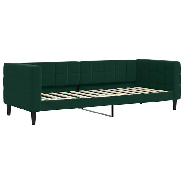 vidaXL Divano Letto con Materasso Verde Scuro 80x200 cm in Velluto