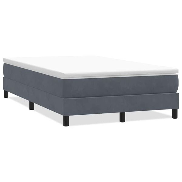 vidaXL Letto a Molle senza Materasso Grigio Scuro 120x220 cm Velluto