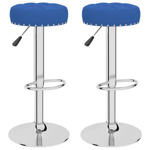 vidaXL Sgabelli da Bar 2 pz Blu in Tessuto