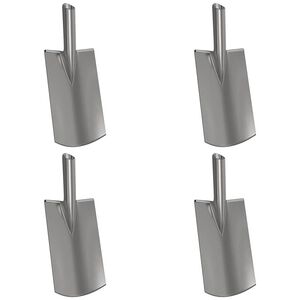 vidaXL Testa di Pala 4 pz Argento 43 x 17 cm