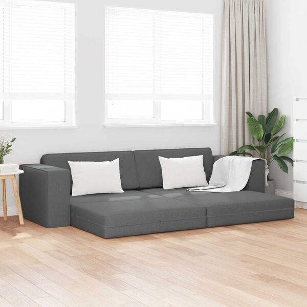 vidaXL Divano letto 200cm Grigio scuro Tessuto