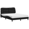 vidaXL Letto con Materasso Hvar Nero 140x200 cm in Similpelle