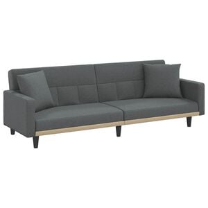 vidaXL Divano Letto con Cuscini Grigio Scuro in Tessuto