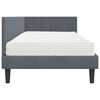 vidaXL Struttura Letto Angolare con Materasso 2 pcs Grigio Velluto
