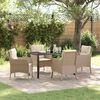 vidaXL Set da Pranzo per Giardino con cuscino 5 pcs Beige polyrattan