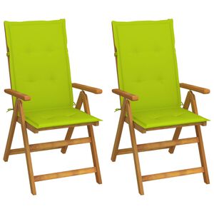 vidaXL Sedie da Giardino Reclinabili 2 pz con Cuscini Massello Acacia