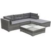 vidaXL Set Divani da Giardino 5 pz con Cuscini in Polyrattan Grigio