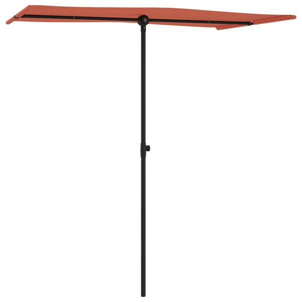 vidaXL Ombrellone da Giardino Palo in Alluminio 180x110cm Terracotta