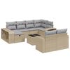 vidaXL Set Divani da Giardino 11 pz con Cuscini Beige in Polyrattan
