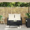 vidaXL Divano da Giardino a 2 Posti Cuscini&Tavolo Nero in Polyrattan