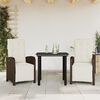 vidaXL Set Bistr&ograve; 3 pz con Cuscini Marrone in Polyrattan