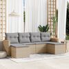 vidaXL Set Divano da Giardino 6 pz con Cuscini Beige in Polyrattan