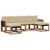 vidaXL Set di divani da esterno con cuscino 6 pcs Naturale e Beige
