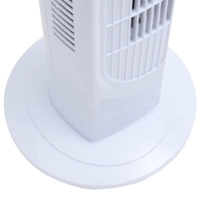 vidaXL Ventilatore a Torre con Telecomando e Timer Φ24x80 cm White