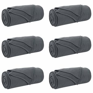 vidaXL Coperte da Pile 6 pz Grigio Scuro 200 x 150 cm 2.61 kg Panno