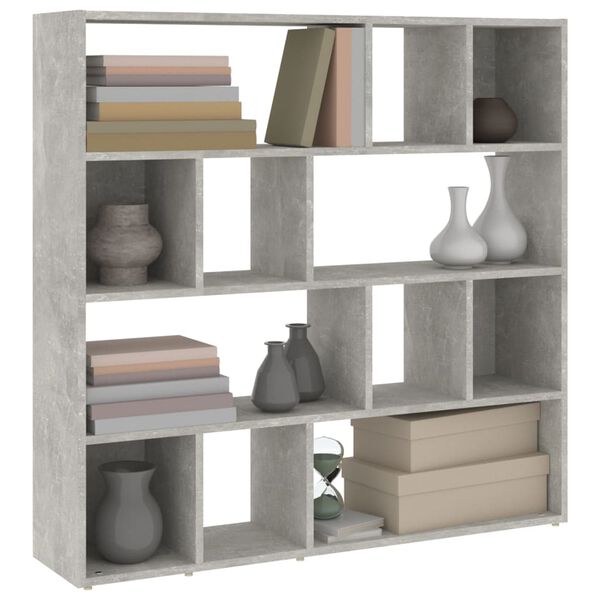vidaXL Libreria/Divisorio Grigio Cemento 105x24x102 cm