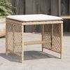 vidaXL Sgabelli Giardino con Cuscini 4pz Beige 41x41x36cm Polyrattan