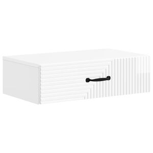 vidaXL Tavolino da Parete Laterale Bianco Lucido 59 x 34,5 x 17 cm