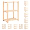 vidaXL Scaffali a 3 Livelli 10 pz 60x38x90 cm in Massello Pino 150 kg