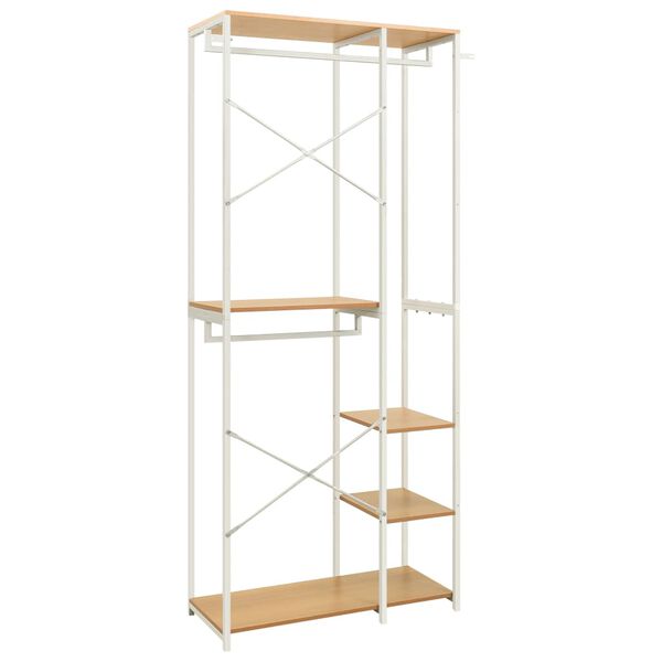 vidaXL Armadio Bianco e Rovere 90x40x213cm Metallo e Legno Multistrato