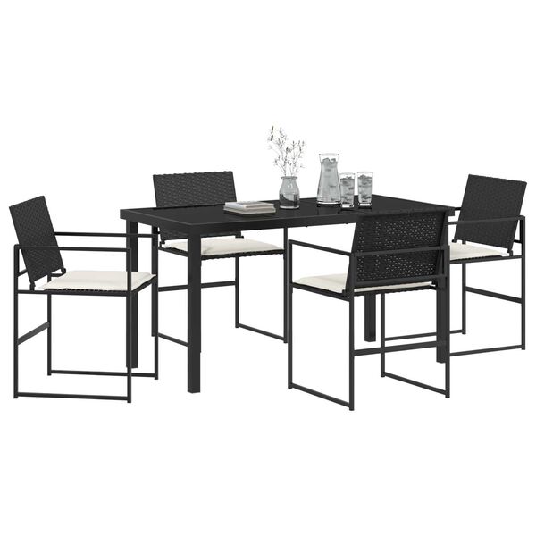 vidaXL Set da Pranzo per Giardino 5 pcs Nero