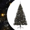vidaXL Albero di Natale artificiale con luci integrate Nero 240 cm PVC