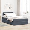 vidaXL Letto con Contenitore Grigio scuro 120 x 190 cm Velluto