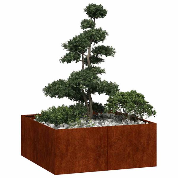 vidaXL Fioriera Arrugginita 100x100x40 cm in Acciaio Corten