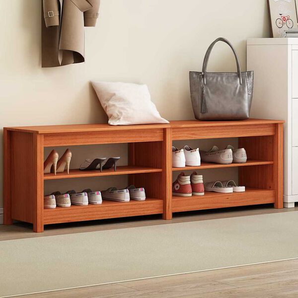 vidaXL Panca per scarpe Marrone cerato 160 x 36,5 x 50 cm
