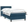 vidaXL Giroletto a Molle con Materasso Blu Scuro 80x220 cm Velluto