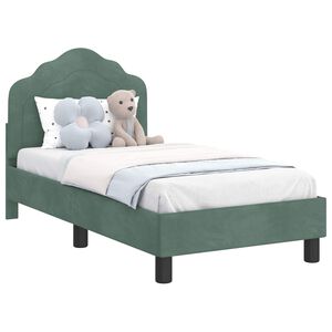 vidaXL Struttura letto per bambini con testata Verde Mare 70 x 140 cm