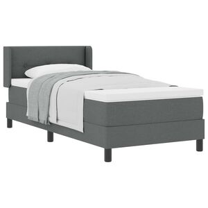 vidaXL Letto a molle con materasso Grigio scuro 190 x 90 cm Poliestere
