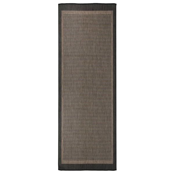 vidaXL Tappeto da Esterni a Tessitura Piatta 80x250 cm Marrone Scuro