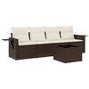 vidaXL Set Divano da Giardino 5 pz con Cuscini Marrone in Polyrattan