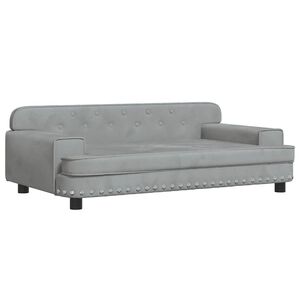 vidaXL Lettino per Cani Grigio Chiaro 90x53x30 cm in Velluto