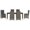 vidaXL Set da Pranzo per Giardino con cuscino 7 pcs Grigio polyrattan