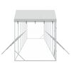 vidaXL Cuccia Cani da Esterno Tetto Argento 14x2x2,5 m Acciaio Zincato