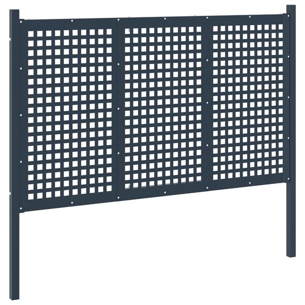 vidaXL Recinzione da giardino in acciaio 178x125 cm antracite