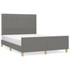 vidaXL Giroletto senza Materasso Grigio Scuro 140x190 cm Tessuto