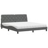 vidaXL Letto con Materasso Grigio Scuro 180x200 cm Tessuto