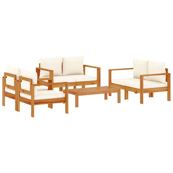 vidaXL Set Divano da Giardino 5 pz con Cuscini Legno Massello Acacia
