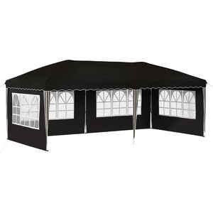vidaXL Tenda per feste a pop-up 574 x 289 x 245 cm Nero