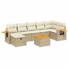 vidaXL Set Divani da Giardino 7 pz con Cuscini Beige in Polyrattan
