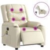 vidaXL Poltrona Massaggiante Elettrica Reclinabile Crema Similpelle