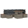 vidaXL Set Divano da Giardino 7 pz Grigio polyrattan